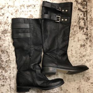 Nine West 🖤 tall black buckle riding boots